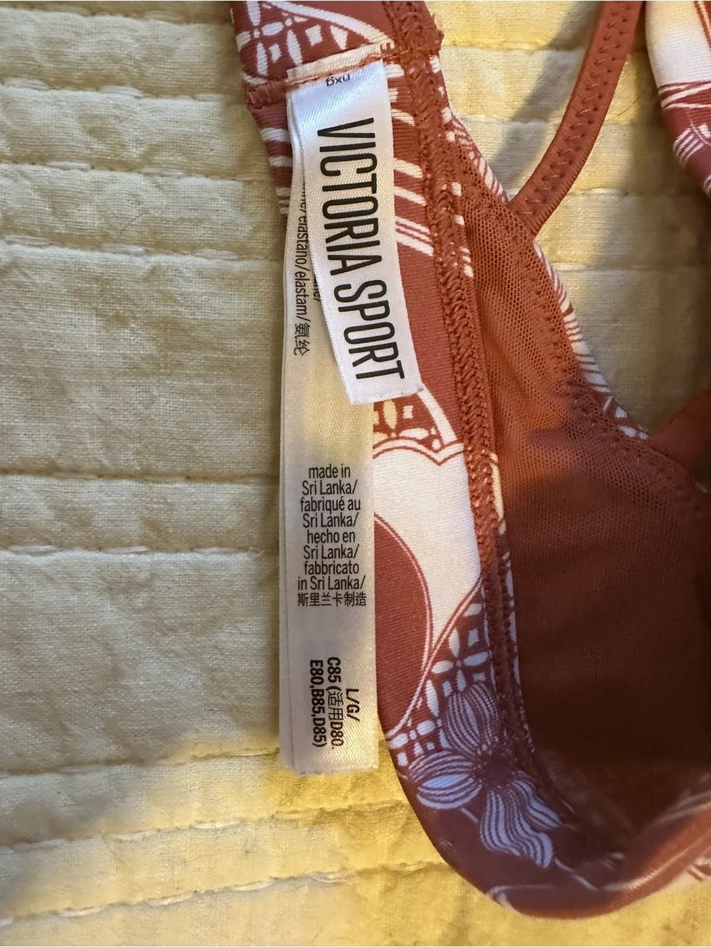 Victoria’s Secret Floral Strappy Swimsuit Top large — Rust Floral